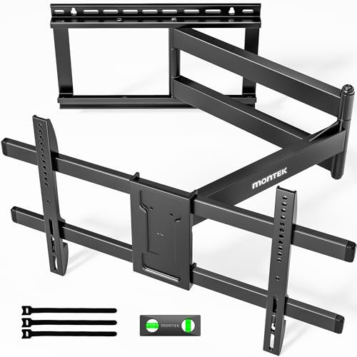 monTEK Long Arm TV Wall Mount for Most 43-80 Inch TVs, 42 Inch Long Extension TV Mount Swivel and Tilt, Full Motion Wall Mount Tv Bracket Fit Max VESA 600 x 400mm, Up to 110 lbs, 16”,18” Studs