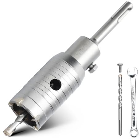 hsawbit 38mm Core Drill Bit SDS Concrete Hole Cutter with 110mm SDS Shank | Masonry Hole Saw Wall Hole Cutter Holesaw for Concrete Brick Wall Stone