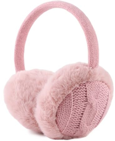 Peasst Knit Kids Ear Muffs Plush Toddler Earmuffs Winter Ear Cover Girls Boys Cold Weather Ear Warmer