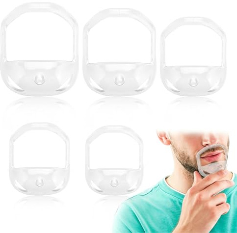 5pc Plantillas para Barba Goatee, Plantilla Afeitado Cabra, Plantilla de Afeitado de Cabra Modelo, Plantilla de Modelado de Barba,Plantilla de Afeitado de Perilla,para Recortar la Barba de los Hombres