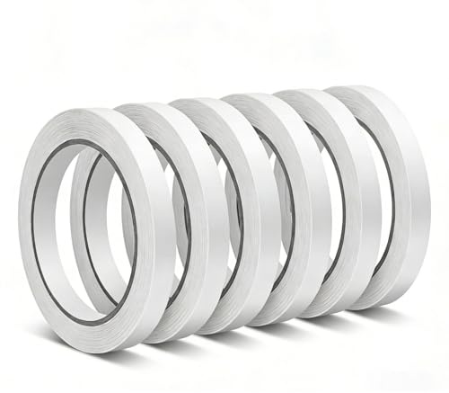 LOCKISH Nastro biadesivo per artigianato, 6 rotoli di nastro biadesivo per confezioni regalo, 6 mm e 120 m, nastro adesivo trasparente per fai da te, regali, foto, documenti, carta da parati (6 rotoli