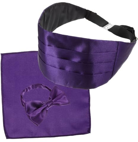 Homoyoyo 1satz Set Dekorativem Kummerbund Schleife Und Handkerchief Für Hochzeiten Partys Und Anlässe Satin Tiefem Für Anlässe