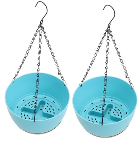 Levemolo 2pièces Pots De Suspendus Plastique avec Chaînes Jardinières pour Intérieur Et Balcon Pots Auto-arrosants