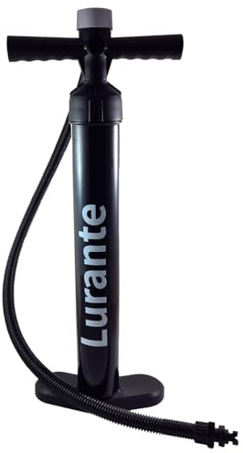 Lurante SUP Luftpumpe Doppelhub Handpumpe mit Manometer bis 29 PSI - Hochdruck Standpumpe für SUP Board, Kajak & Kite - 2-Modus System mit Schlauch - Paddle Board Luftpumpe Hochdruckpumpe