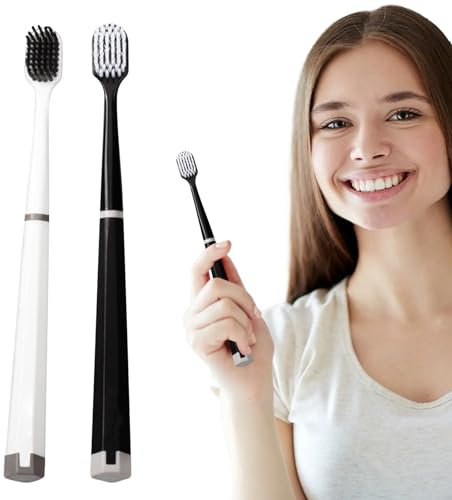 Set di spazzolini manuali, setole morbide, per rimuovere l'alito cattivo e la pulizia profonda, strumento a testa larga per donne, uomini, studenti, coppie, familiari e amici