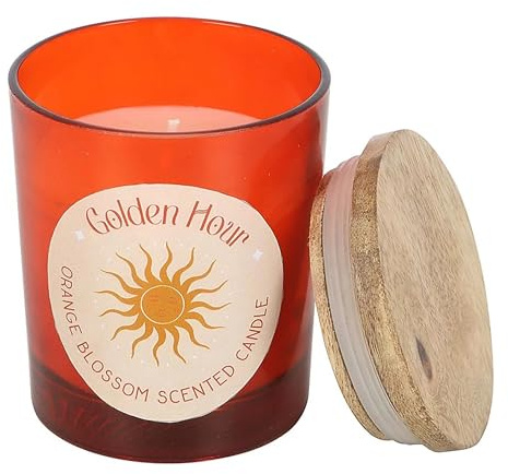 Something Different Happy Home Linen Fresh Bougie parfumée Bleu Taille unique (Golden Hour Bougie parfumée à la fleur d'oranger)
