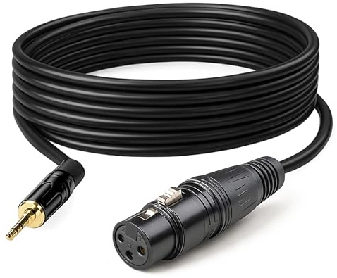 Bolwins O61C 5m Audio Mikrofon Kabel XLR auf 3,5mm Klinke 3 polig Adapterkabel TRS Stereo Verbindungskabel für Studio Mischpult Verstärker Lautsprecher Aufnahmegerät