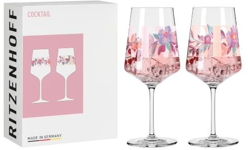 RITZENHOFF 6011006 Cocktailglas 2er Set 500 ml - Serie Sommersonett - Motiv Summer Feeling - Made in Germany