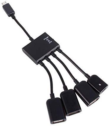 Câble Adaptateur hub OTG hôte Micro USB à 4 Ports, pour tablettes et Smartphones Android
