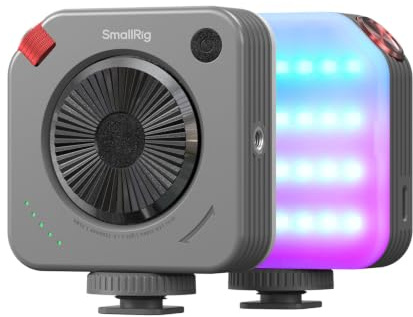 SMALLRIG P108 Neo RGBWW VideoLicht, 2500K-6500K Blitzlicht, 12 Effekte 5821 | Tragbares Kamera-Licht für Fotografie, CRI95+, 1500mAh Akku, Fülllicht-Zubehör für Content Creator, Nebula Grau