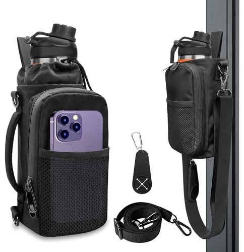 Joyzan Bolsa Magnetica Gym, 290–1420ml Magnetic Gym Bag Tela Oxford 900D Bolsa Gimnasio Porta Botella de Agua con Espacio de Almacenamiento Soporte Botella para Deporte Viajes Fitness Hombres Mujeres