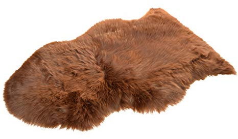 Peau De Mouton, Peau d'agneau, Tapis mouton naturel teinté ,Camel, 100 - 110 cm