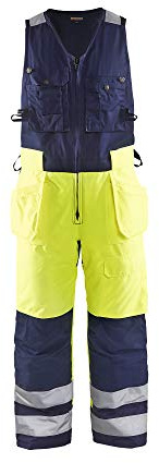 Blaklader 85041977 ÄRMELLOSE WINTER-OVERALLS MIT HOHER VISKOSITÄT, Gelb/Marine, grootte C46
