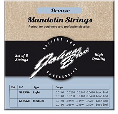 Johnny Brook Set Of 8 Bronze Mandolin Strings (Medium Gauge)