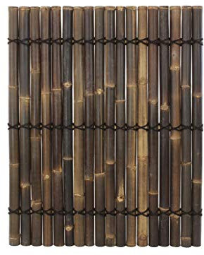 Bambuszaun Apas2 150 x 120cm schwarz-braun aus dicken Bambusrohren - Bambus Sichtschutzwand mit ganzen XL Bambusstangen 1,5m x 1,2m von bambus-discount