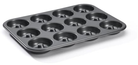 De Buyer Acciaio Antiaderente Vassoio Rettangolare con stampi monoporzione per Pasticceria, 4712.12, Giogio Scuro, Lunghezza cm 34.3, larghezza cm 26.2