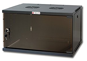 Techly i-case er-1009b60 Rack Montiert auf der Wand 9U 50 kg schwarz Regal – Regale (50 kg, Rack Montiert auf der Wand, Glas, Schwarz, 48,3 cm (19), aktiv)