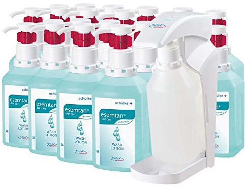 schülke Set, 20 x 500 ml esemtan® Wash Loción hyclick, loción de lavado, 1 x hyclick® de dispensador/dispensador de jabón