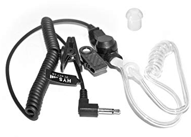 HYS Ohrhörer Schallschlauch 3,5 mm transparent inkl. Halteclip höre nur zu In-Ear Kopfhörer Security Headset für Funkgerät