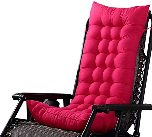 LGYKMU Hochlehner Sitzauflagen Memory Baumwolle Stuhlauflage Auflage Mit Dicker Comfort Polsterung Geeignet Für Klappsessel Liegestuhl Für Gartenmöbel,Rosa