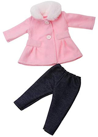 DUORUI Puppenkleidung, Kleid, Winter-Outfit, Mantel mit Plüschkragen und Hose für 18 Zoll American Girl Doll