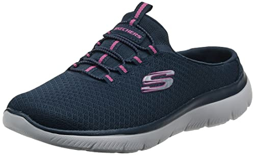 Skechers Women's Summits - Swift Step Sneaker Mule, Navy/Hot Pink, 10