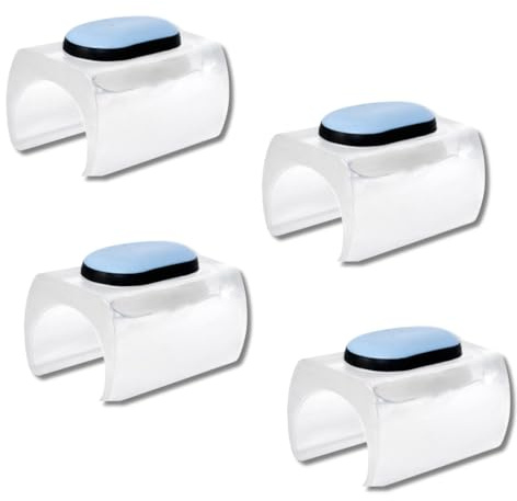 GLEITGUT 4 x Möbelgleiter für Freischwinger PTFE Klemmgleiter ohne Zapfen für Rundrohr Teflongleiter für Schwingstuhl (Transparent (24,6-27,7 mm))