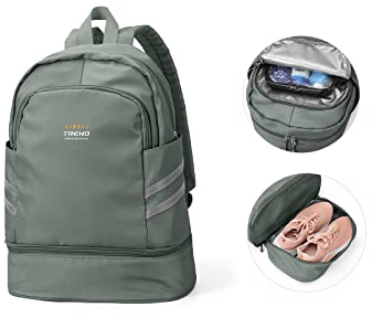 SZLX Mochila de Gimnasio para Mujer con Compartimento para Zapatos,Mochila Grande de Viaje para portátil,Impermeable, Informal,Mochila Escolar,Mochila Deportiva,Bolsa de Gimnasio para natación,Yoga