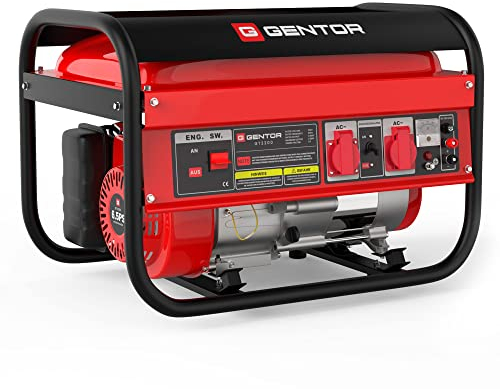 Stromgenerator 2200W – Notstromaggregat Benzin leise – Stromerzeuger 4-Takt Stromaggregat Generator – 2x 230V 1x 12V – Camping Outdoor Werkstatt Haus Notfall – Seilzugstart