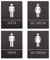 SG Store 4PCS Men's and Women's Braille Restroom Sign Toilet Sign Washroom Door Placard Self Adhesive Acrylic for Hotel Restaurant 200x150mm 2 Men's & 2 Women's