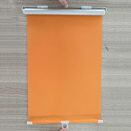 Verdunklungsrollo Thermisch Isoliert,Saugnapf Sonnenschutzrollos,Fensterabdeckung Vorhänge,Tragbare Temporäre Jalousien,Einziehbare Dachfenster Rollläden Mit Saugnäpfen,Orange-40×125cm(15.7*49.2in)