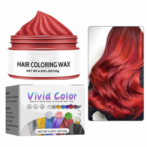 Cire capillaire temporaire, Teinture capillaire douce naturelle, Cire capillaire pour Halloween Cosplay Club femmes et hommes, teinture capillaire temporaire pour cheveux foncés et
