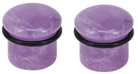 Wycian Dilatador de oreja de 16 mm, color lila, 00 g, colgante de piedra de piedra, círculo de piel para el día del padre, 2 unidades, 10mm, Gema, Sin gemas