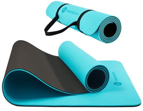 TASHIDROLMA Yogamatte Rutschfest, Gymnastikmatte Mit Tragegurt, Sportmatte Für Fitnessstudio, Zuhause, Reisen, 183x61cm