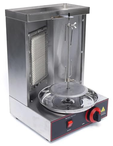 Macchina per Carne BBQ giroscopica, Forno Verticale per girarrosto per polli da Carne a Gas Macchina per Grigliare giroscopica, Kebab Verticale Doner per Carne Griglia a infrarossi Girarrosto Cottur