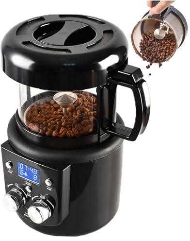 Electric Adjustable 2 In1 Coffee Machine with Timing, Hot Air Roaster Coffee Bean Grinder for Commercial and Home Use, Full Automatic Coffee Baking Machine for Nuts, Tea, Peanut, Soybean