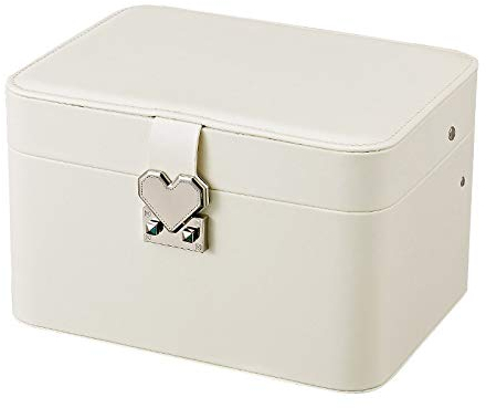 PLJKIHED Schmuckkästchen für Damen, 3 Etagen, großes Fassungsvermögen, Schmucktruhe, Leder-Schmuck-Organizer, Reise, abschließbare Box, Schmuckschatulle für Damen Stabilize
