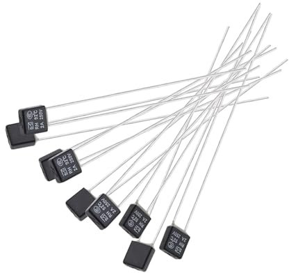 QSBVSO 100PCS RH 92-150 Grad Thermosicherung RH Temperatursicherung 2A 250V Lüftermotor Thermosicherung (Size: RH115 Degree, White, Black, Kunststoff)