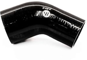Manguito Silicona a 45 grados con reduccion 63/76mm Negro