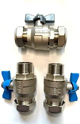 Water Softener Full Flow Bypass & Isolation Valve Set 15mm