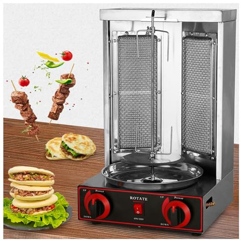 Máquina De Barbacoa De Acero Inoxidable,máquina Asadora De Pollo Vertical Comercial,parrilla De Barbacoa De Brocheta De Gas Giratoria Automática,calefacción Uniforme,para Reuniones Familiares En Resta