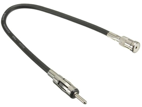 Lueear Adaptador de antena de radio para coche, adaptador de conector de antena, adaptador de cable de audio de radio, conector de antena DIN macho a ISO hembra para coches