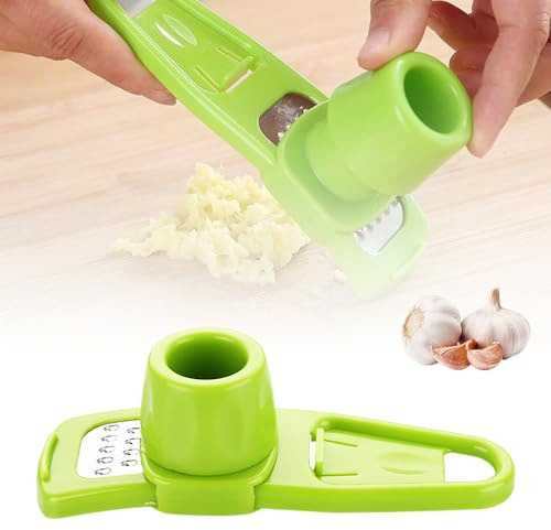 Stainless Steel Garlic Press, Garlic Grater Presses Crusher, Garlic Mincer Grater Plate, Ginger Masher Onion Press Ginger Squeezers, Easy to Clean, Cooking Gadgets for Home Kitchen (1 Piece)