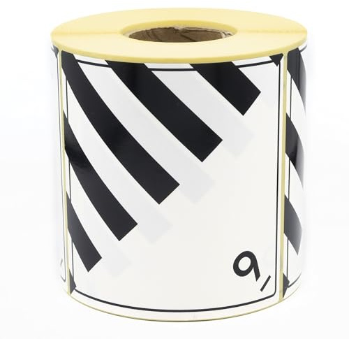 MD Labels 500 etichette pericolose classe 9 – 500 pezzi – 100 × 100 mm – adesivi ADR – bianco/nero