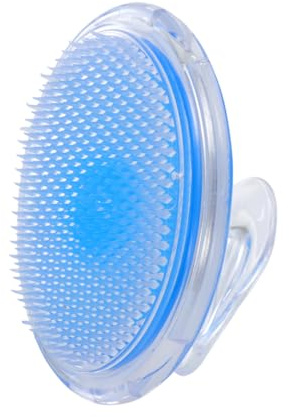 Runder Blauer Haarmassagekamm aus Pvc für Kopfhautmassage | Anti Rutsch Design, Rundes Format, zur Anwendung bei Haarpflege und Friseurbereich