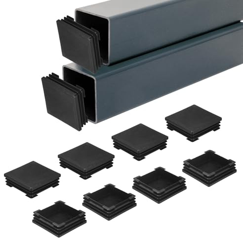M METERXITY 20-Pack Square Tubing End Caps, 2.8Inch/70mm Plastic Tube Plugs for Square Metal Tube/Chair Legs/Pipe Post/Furniture/Fence, Bumper Tubing Plug [Black]