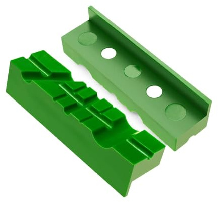 Baoblaze 2 Pieces Attractive Vise Jaws Bench Vise Jaw Pads Soft Pad Woodworking Practical Universal TPU Covers Multi Groove Design, 4.5 Inch