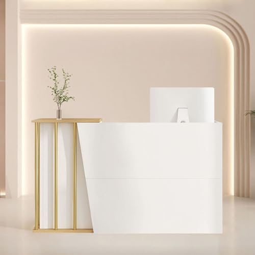 SJMDMZD bürotheke rezeption Tisch,Moderne rezeptionstheken,Empfangstresen für Büros multifunktionaler,für Büros Rezeptionen Hotels(Size:140x40x90cm,Color:weiß)