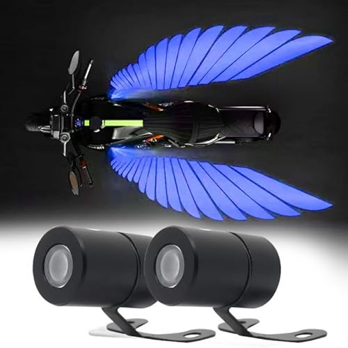 2 Pezzi Proiettore a LED Moto per Honda CB500 CB 500 F/X CBR500R CB500F CB500X 2020-2025, Ali d'Angelo Lampade per proiezione Lampade,Luce di Benvenuto, Proiettore di Logo di luci,Blue