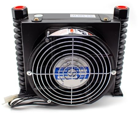 Radiatore idraulico raffreddato ad aria AL404T-CA da 10 l/min, sistema di raffreddamento ad aria for macchina CNC, ventola dell'olio Ampia area di dissipazione del calore(DC 24V)